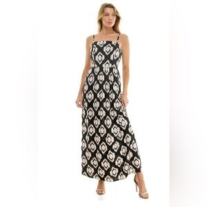NWT Lily Rose Black and Cream Patterned Maxi Dress